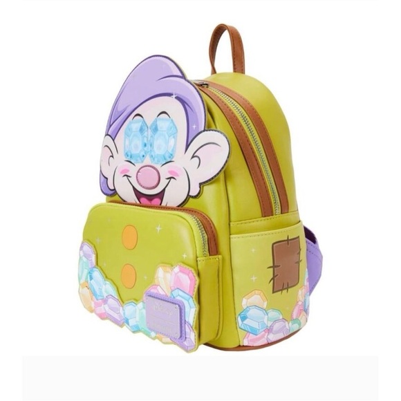 Loungefly Disney SNOW WHITE Diamond Dopey Dwarf Backpack - Picture 2 of 6